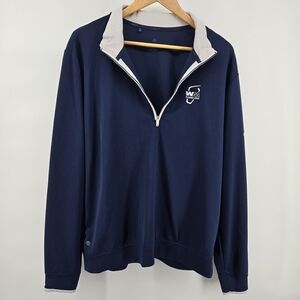 adidas Men's Dark Blue Quarter Zip-Up Waste Management Phoenix Open Pullover